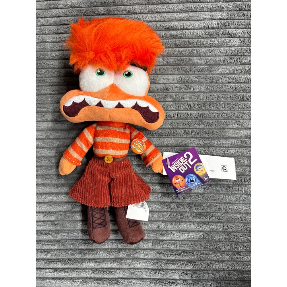 Disney Pixar Inside Out 2 Anxiety Talking Plush Toy Orange NEW 8.5"